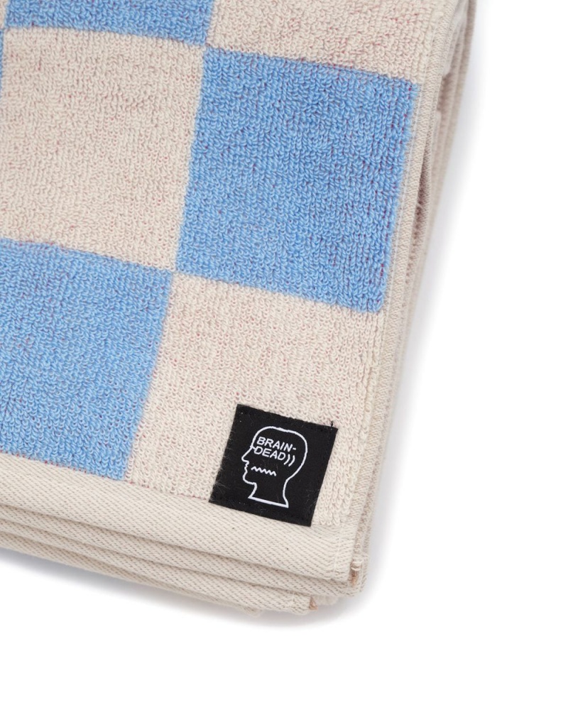 Blue Brain Dead Checkered Beach Towel | USA SABK45369