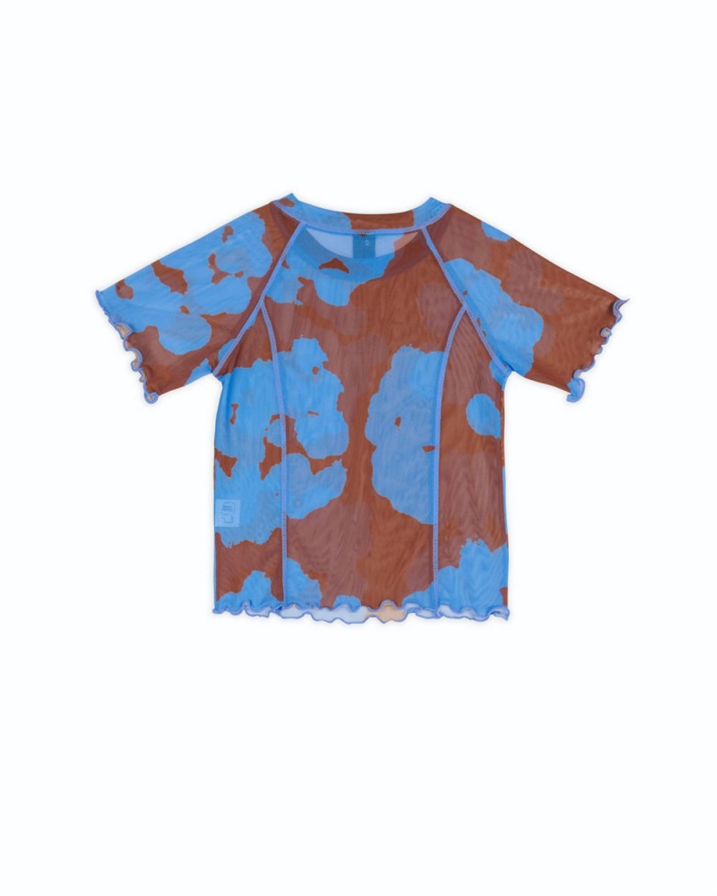 Blue Brain Dead Cloud Blob Hyper Mesh Short Sleeve Shirt | USA UIQL78329