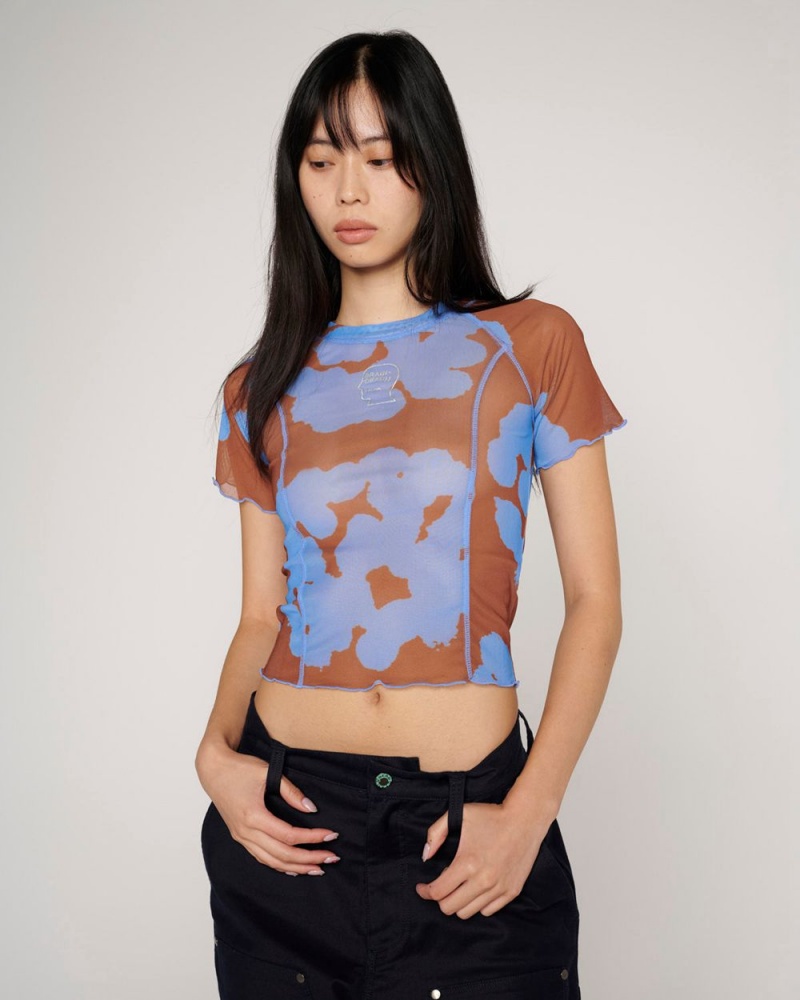 Blue Brain Dead Cloud Blob Hyper Mesh Short Sleeve Shirt | USA UIQL78329