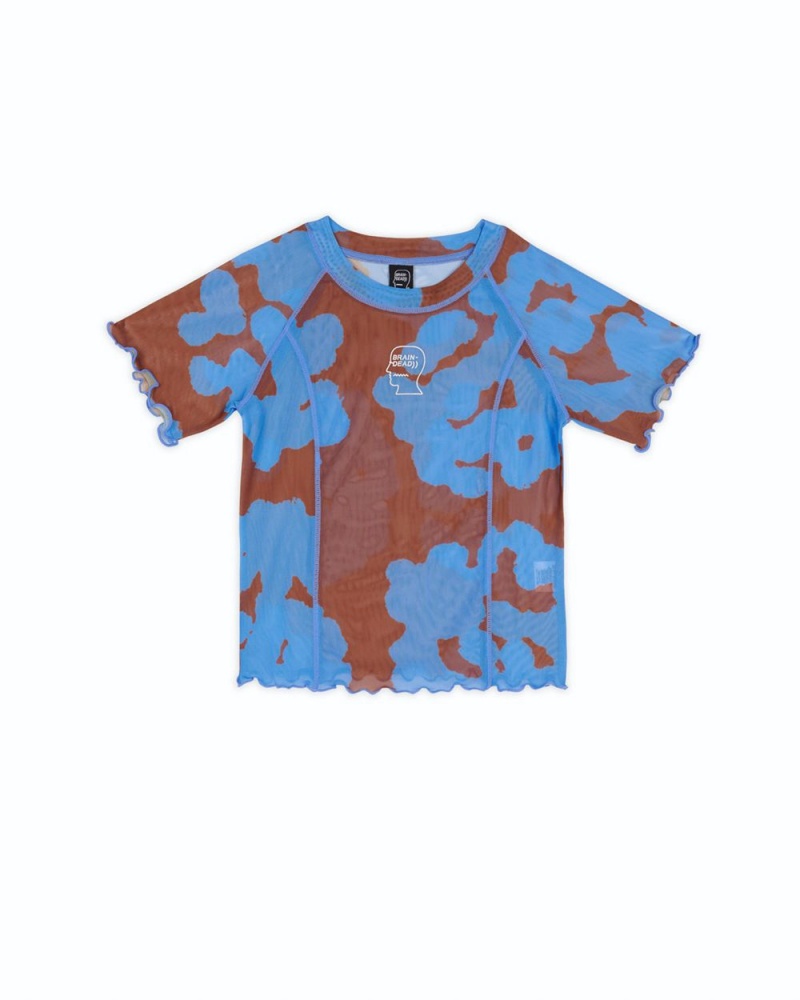 Blue Brain Dead Cloud Blob Hyper Mesh Short Sleeve Shirt | USA UIQL78329