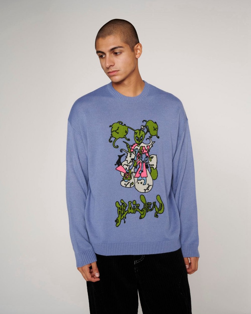 Blue Brain Dead Cyber Bunny Sweater | USA KUZE65438