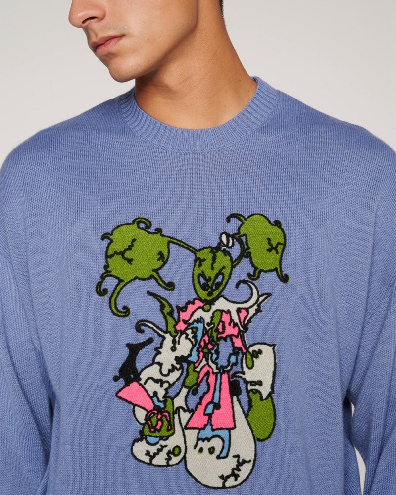 Blue Brain Dead Cyber Bunny Sweater | USA KUZE65438