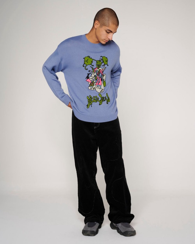 Blue Brain Dead Cyber Bunny Sweater | USA KUZE65438