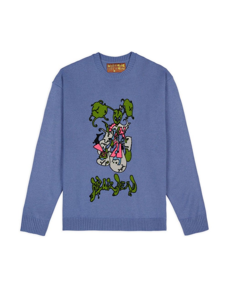 Blue Brain Dead Cyber Bunny Sweater | USA KUZE65438