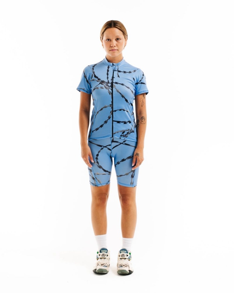 Blue Brain Dead Cycling Jersey Shirt | USA QMIE65820