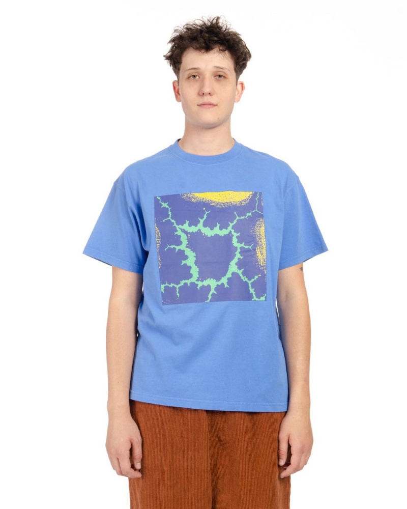 Blue Brain Dead Electric Owl T-Shirt | USA VGNM56271