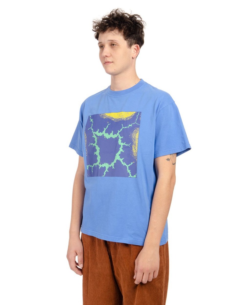 Blue Brain Dead Electric Owl T-Shirt | USA VGNM56271