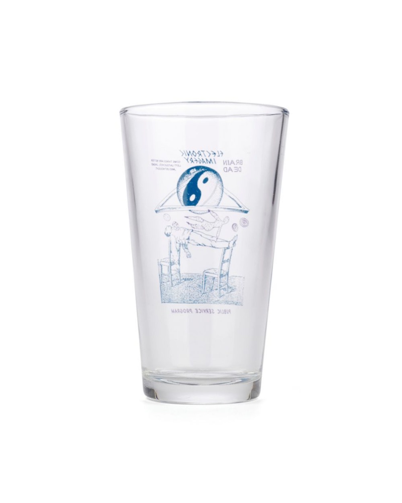 Blue Brain Dead Electronic Imagery Pint Glass Homeware | USA ULNA53617