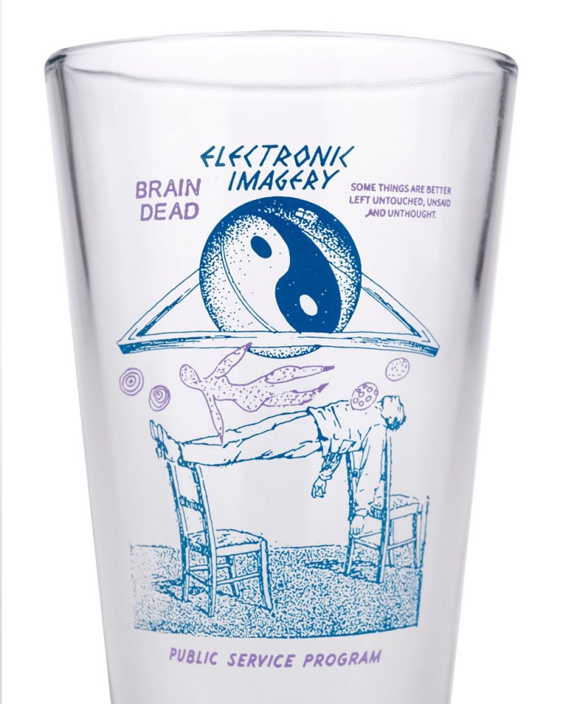 Blue Brain Dead Electronic Imagery Pint Glass Homeware | USA ULNA53617