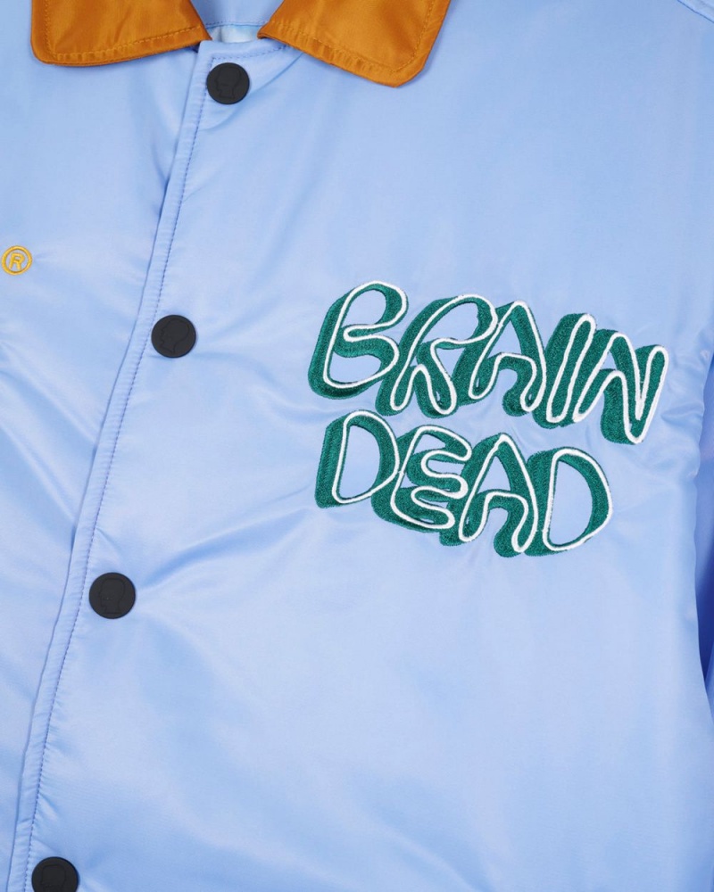 Blue Brain Dead Human Hardware Satin Jacket | USA WNDX45790