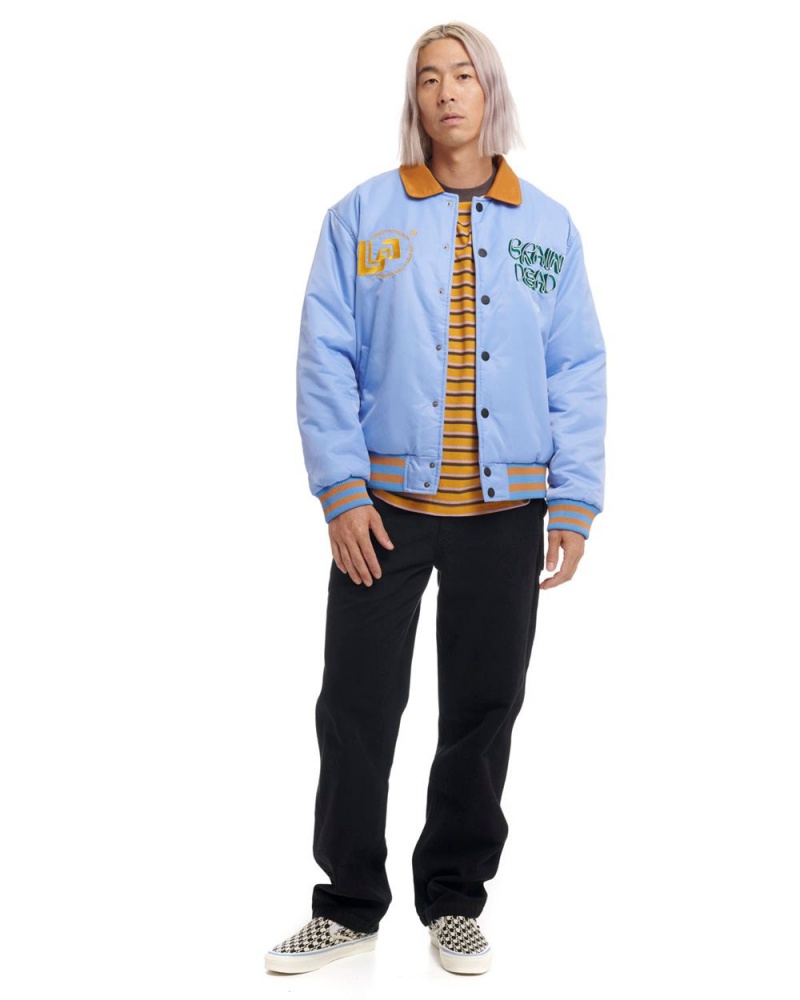 Blue Brain Dead Human Hardware Satin Jacket | USA WNDX45790