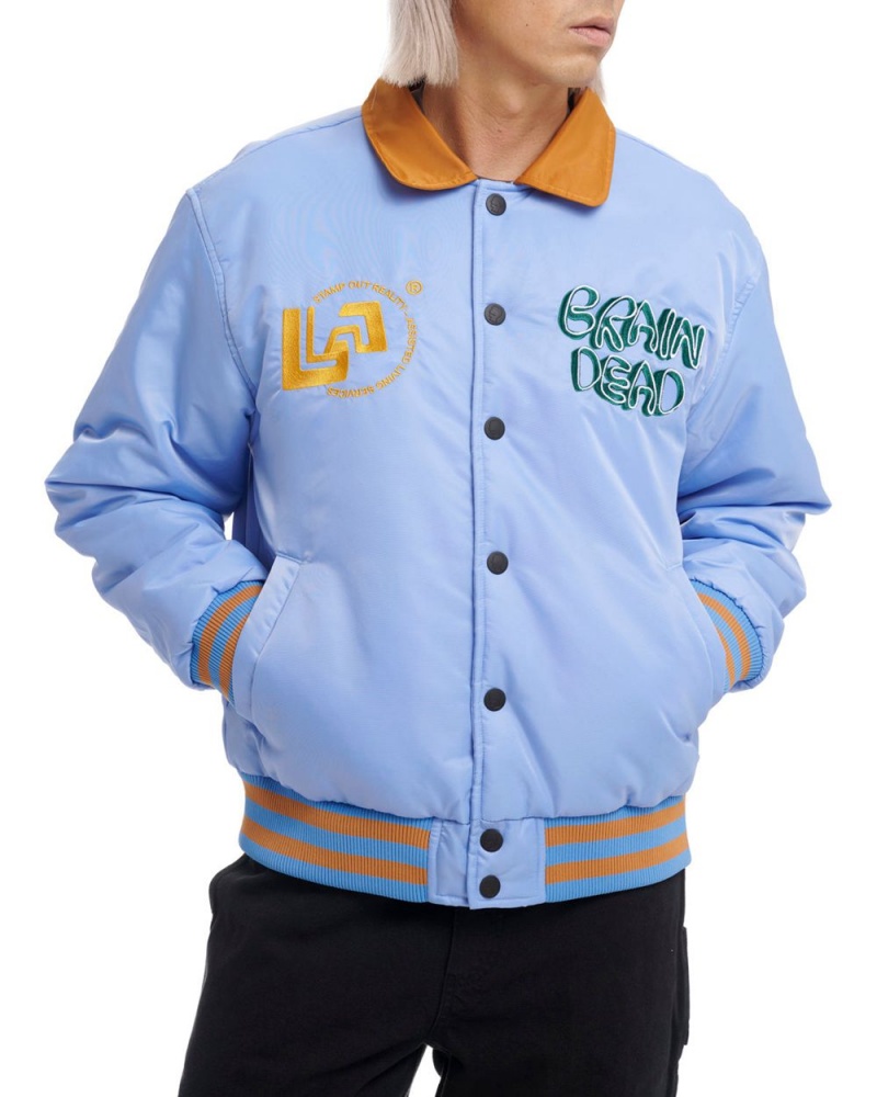 Blue Brain Dead Human Hardware Satin Jacket | USA WNDX45790