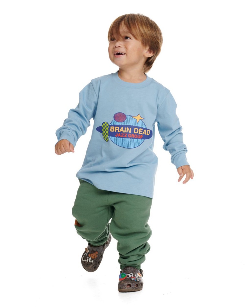 Blue Brain Dead Jazz Group Kids Long Sleeve T-Shirt | USA DFEX23197