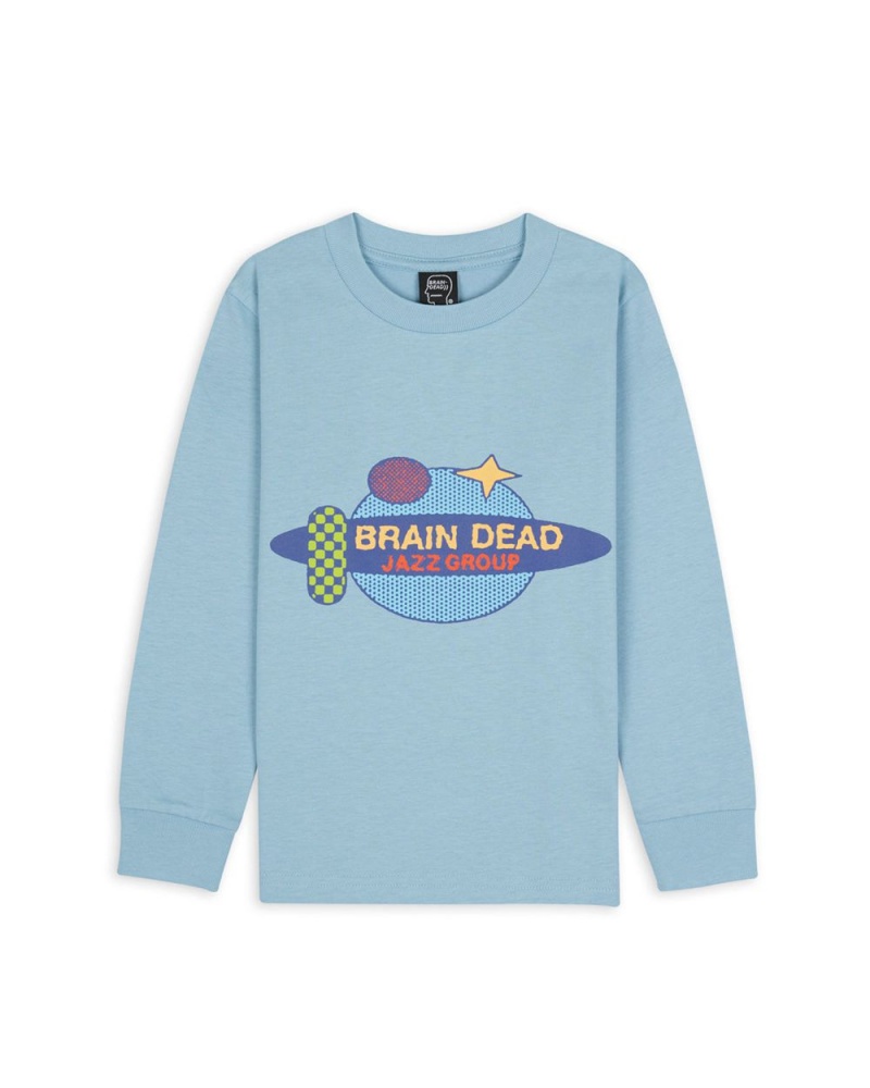 Blue Brain Dead Jazz Group Kids Long Sleeve T-Shirt | USA DFEX23197