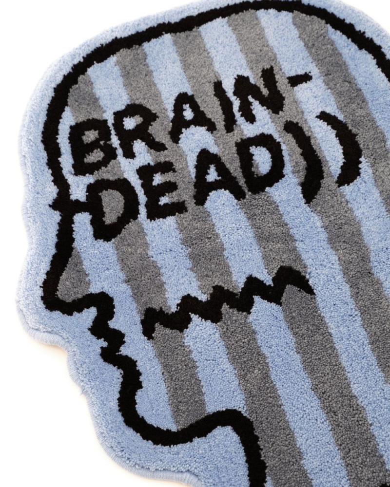 Blue Brain Dead Logo Head Striped Rug | USA ZSQA40257