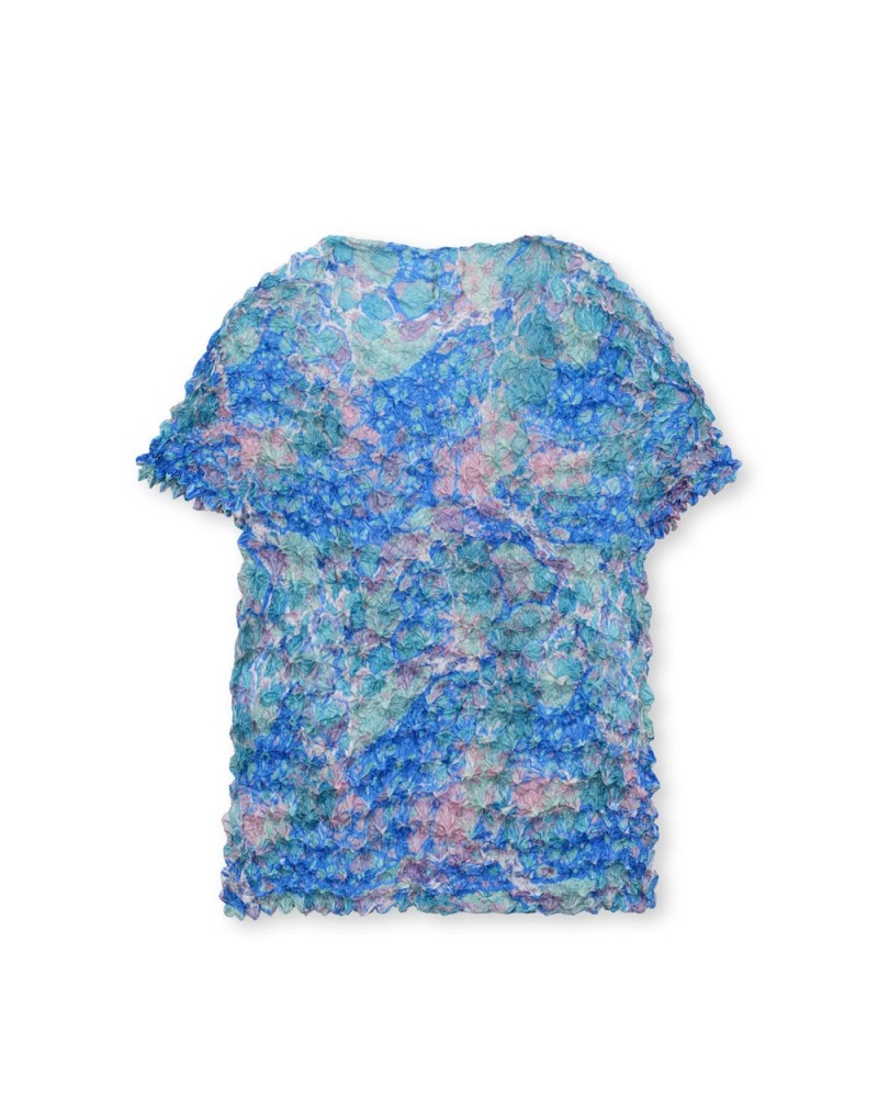 Blue Brain Dead Marble Bubble Shrink Short Sleeve Shirt | USA BEHQ67401