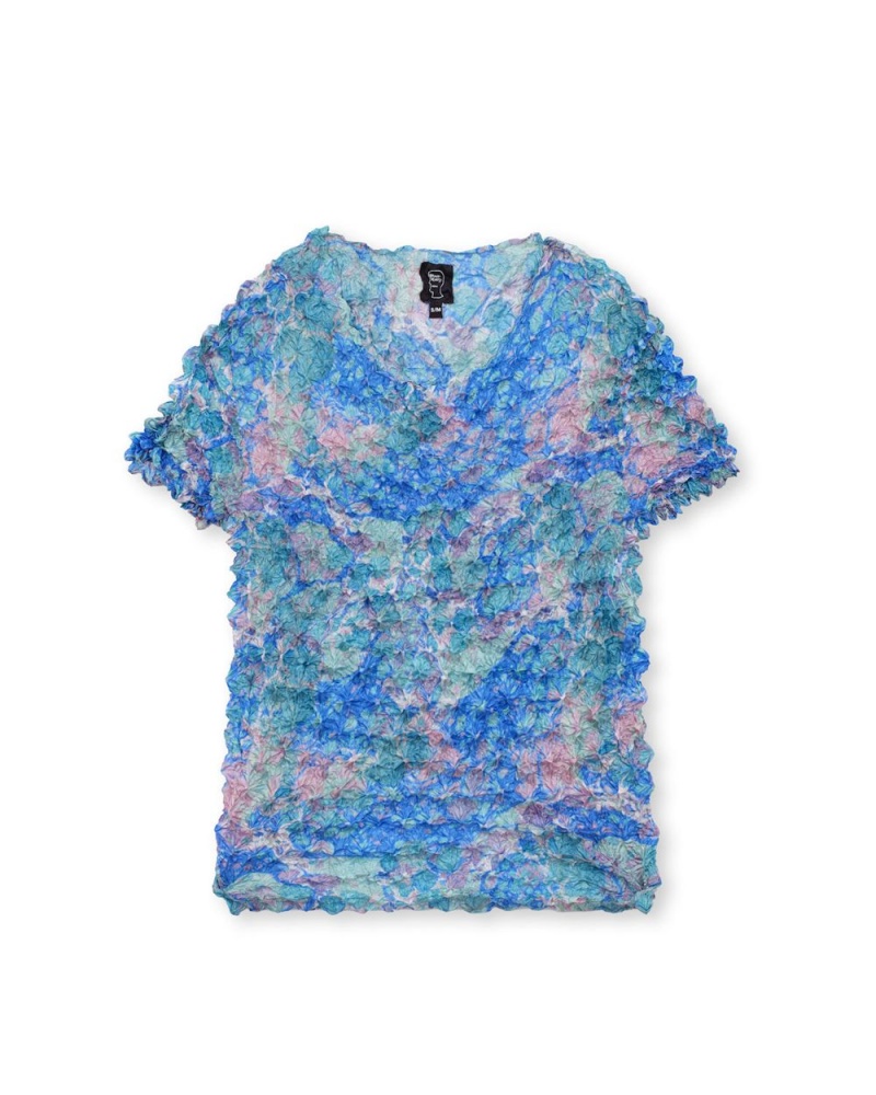 Blue Brain Dead Marble Bubble Shrink Short Sleeve Shirt | USA BEHQ67401