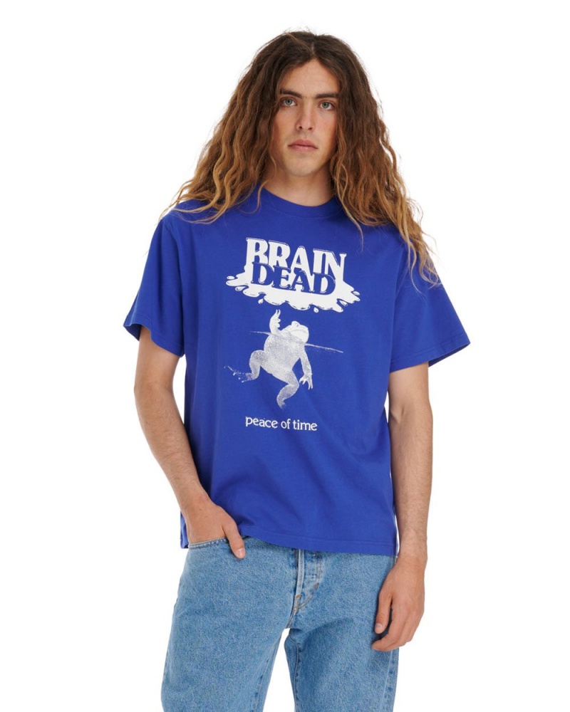 Blue Brain Dead Peace Of Time T-Shirt | USA ZERO61579