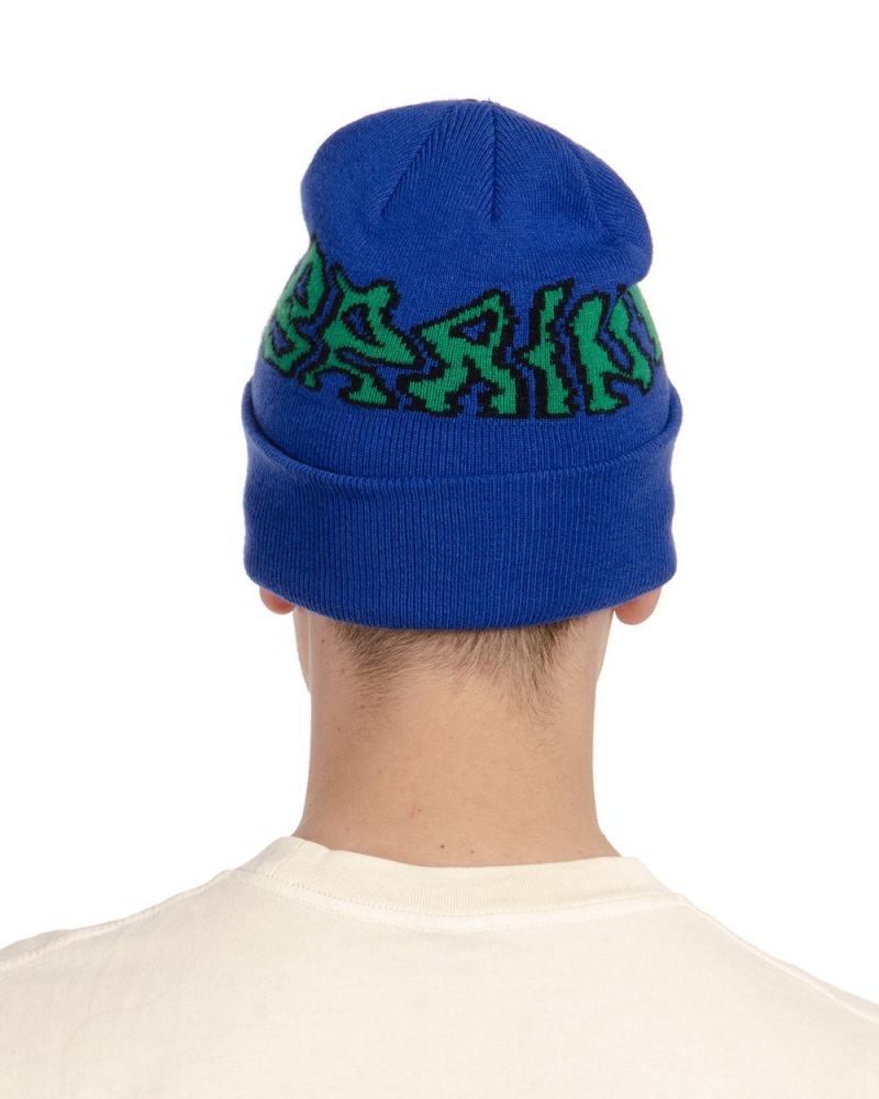 Blue Brain Dead Prehistoric Logo Wool Beanie | USA PZTR47039