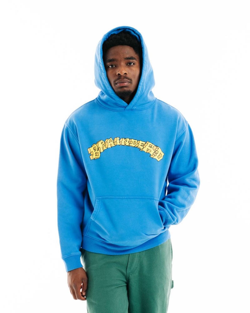 Blue Brain Dead Running Fades Sweatshirt Hoodie | USA CPLT73925