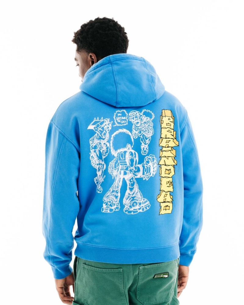 Blue Brain Dead Running Fades Sweatshirt Hoodie | USA CPLT73925