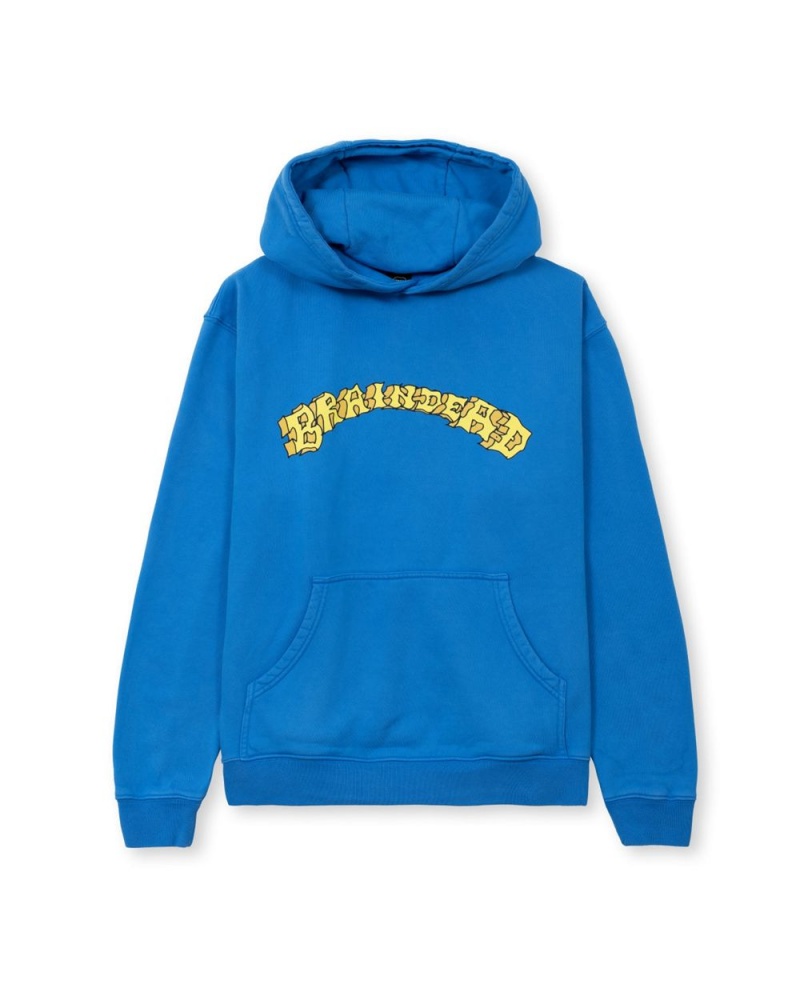 Blue Brain Dead Running Fades Sweatshirt Hoodie | USA CPLT73925