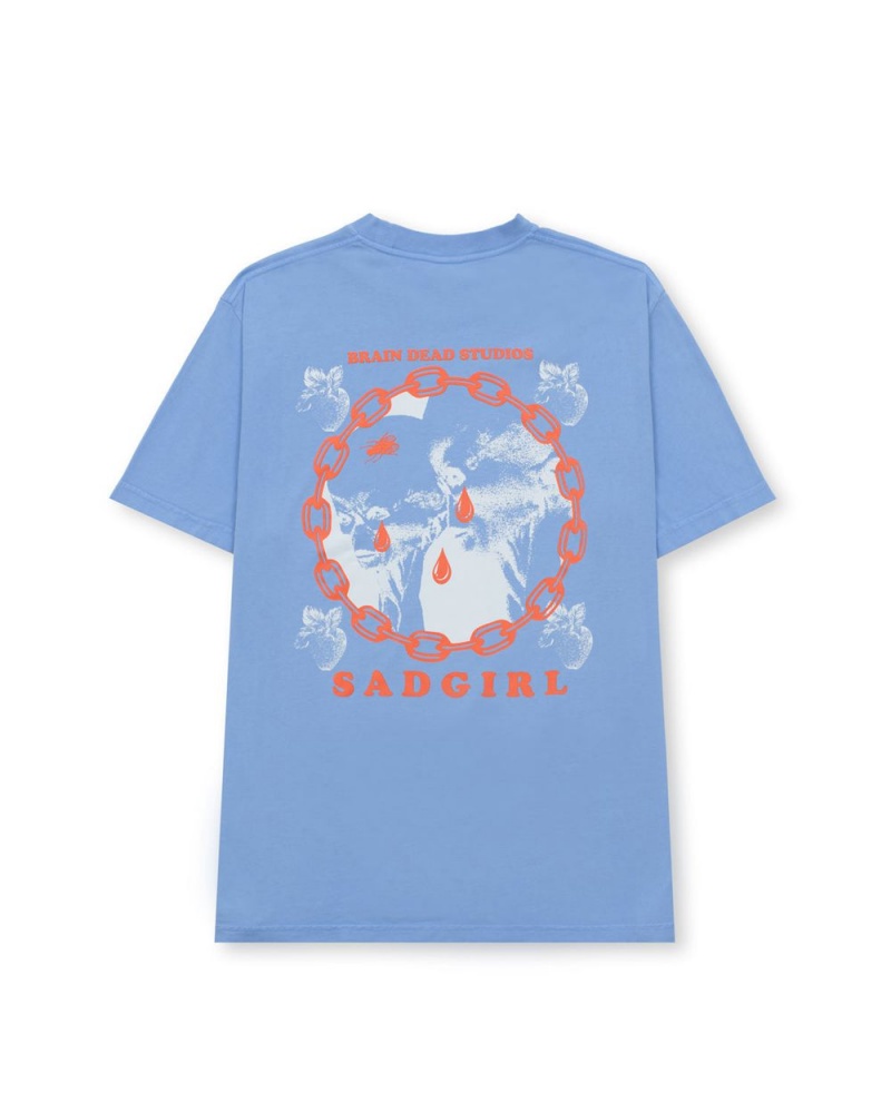 Blue Brain Dead Sadgirl T-Shirt | USA YLZE87502