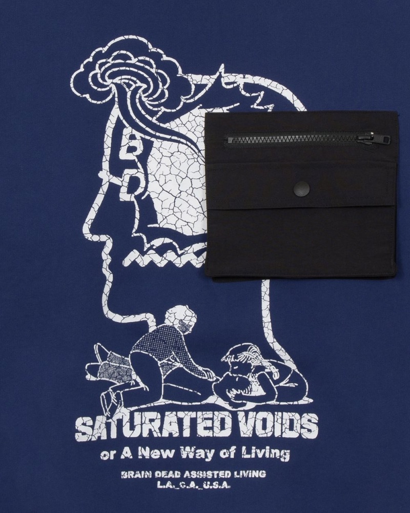 Blue Brain Dead Saturated Voids Crewneck Sweatshirt | USA NXKE67150