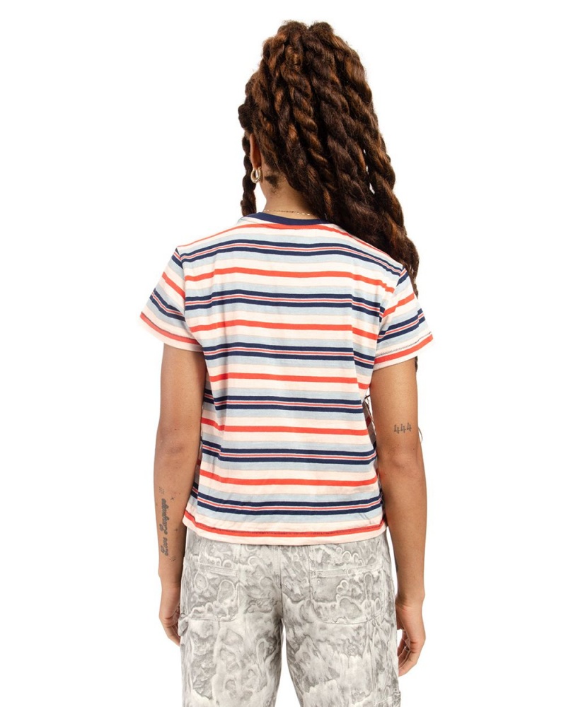 Blue Brain Dead Striped Baby T-Shirt | USA AJBM32071