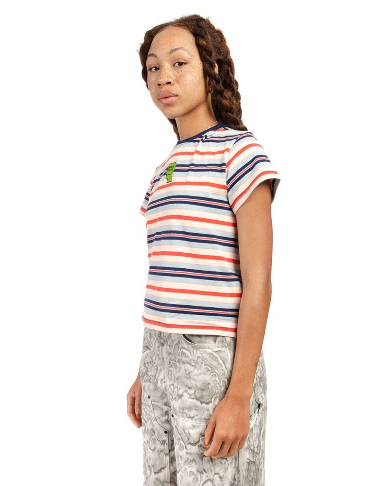 Blue Brain Dead Striped Baby T-Shirt | USA AJBM32071