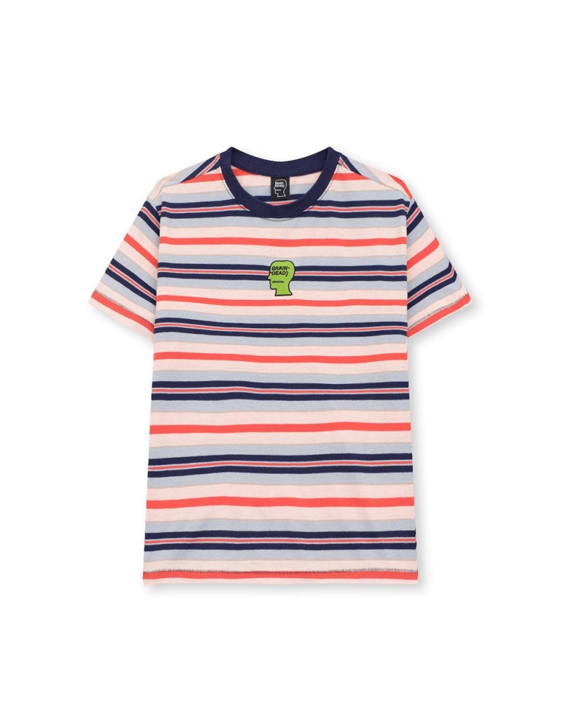 Blue Brain Dead Striped Baby T-Shirt | USA AJBM32071