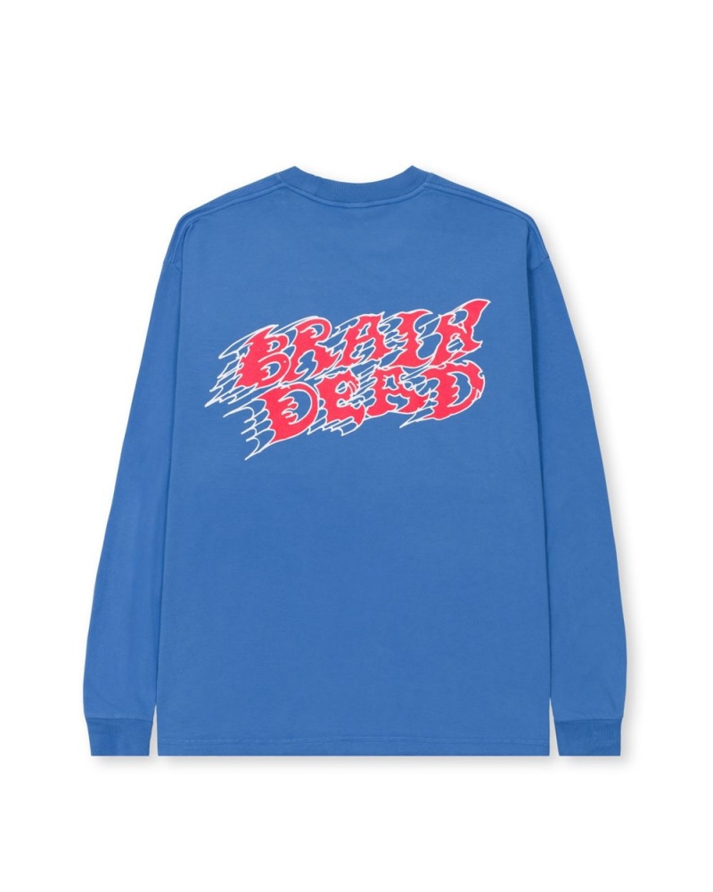 Blue Brain Dead Summoner Long Sleeve T-Shirt | USA DVJI95832