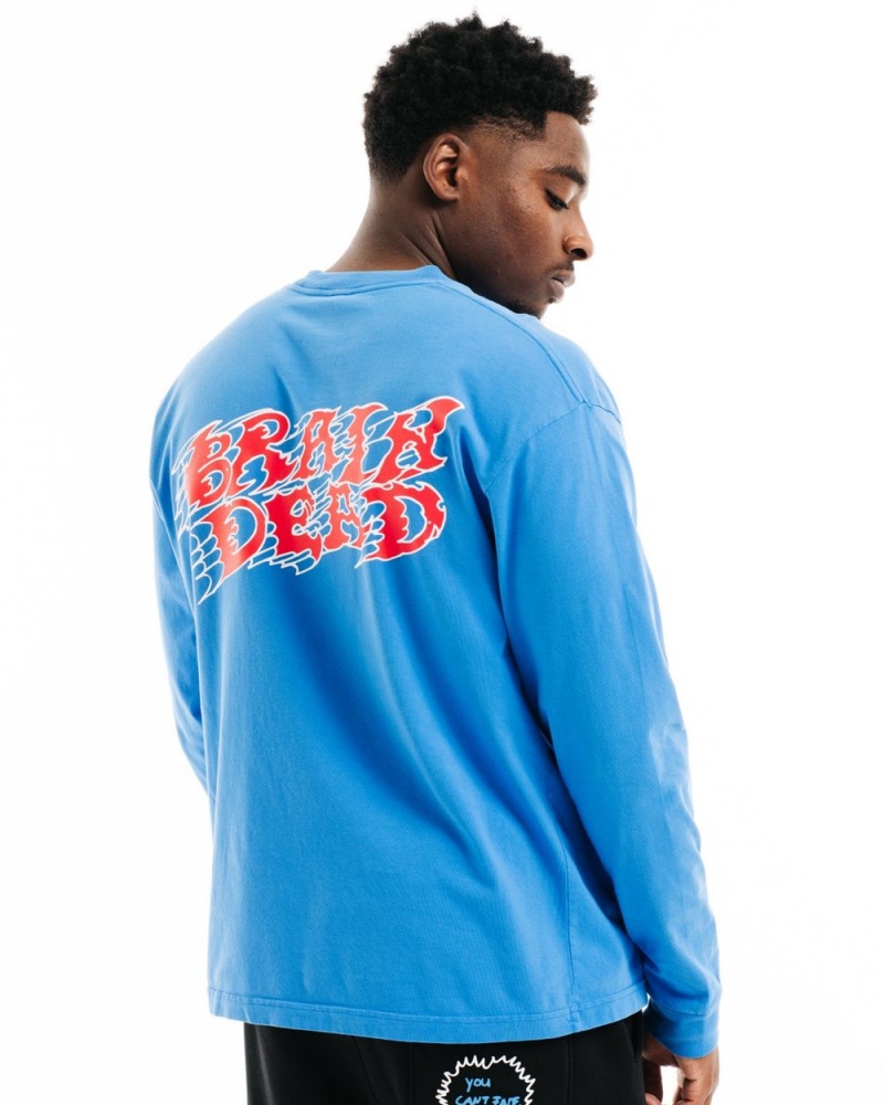 Blue Brain Dead Summoner Long Sleeve T-Shirt | USA DVJI95832