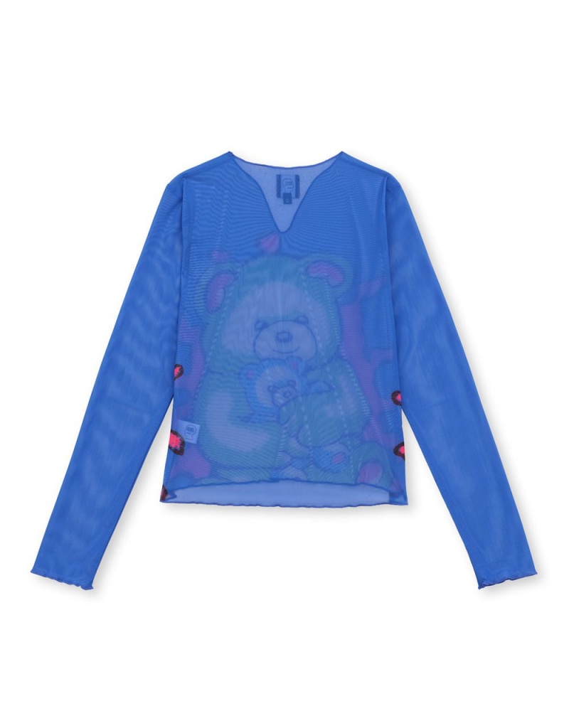 Blue Brain Dead Teddy Hyper Mesh T-Shirt | USA OYRX02417