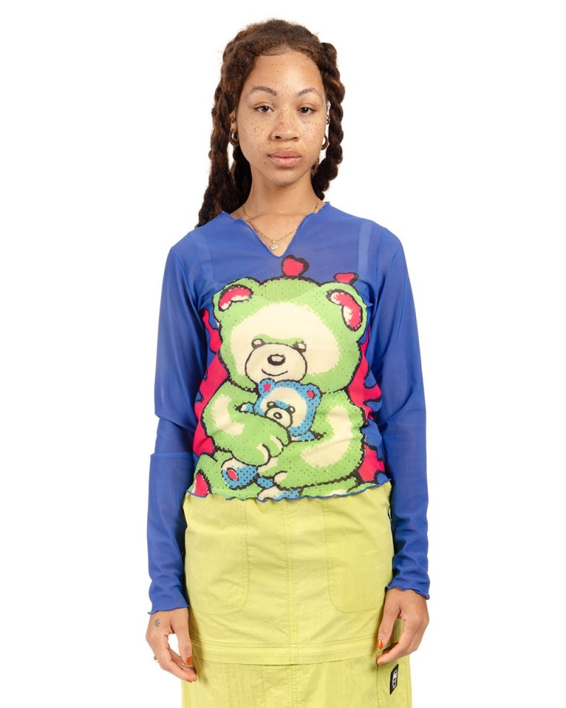 Blue Brain Dead Teddy Hyper Mesh T-Shirt | USA OYRX02417