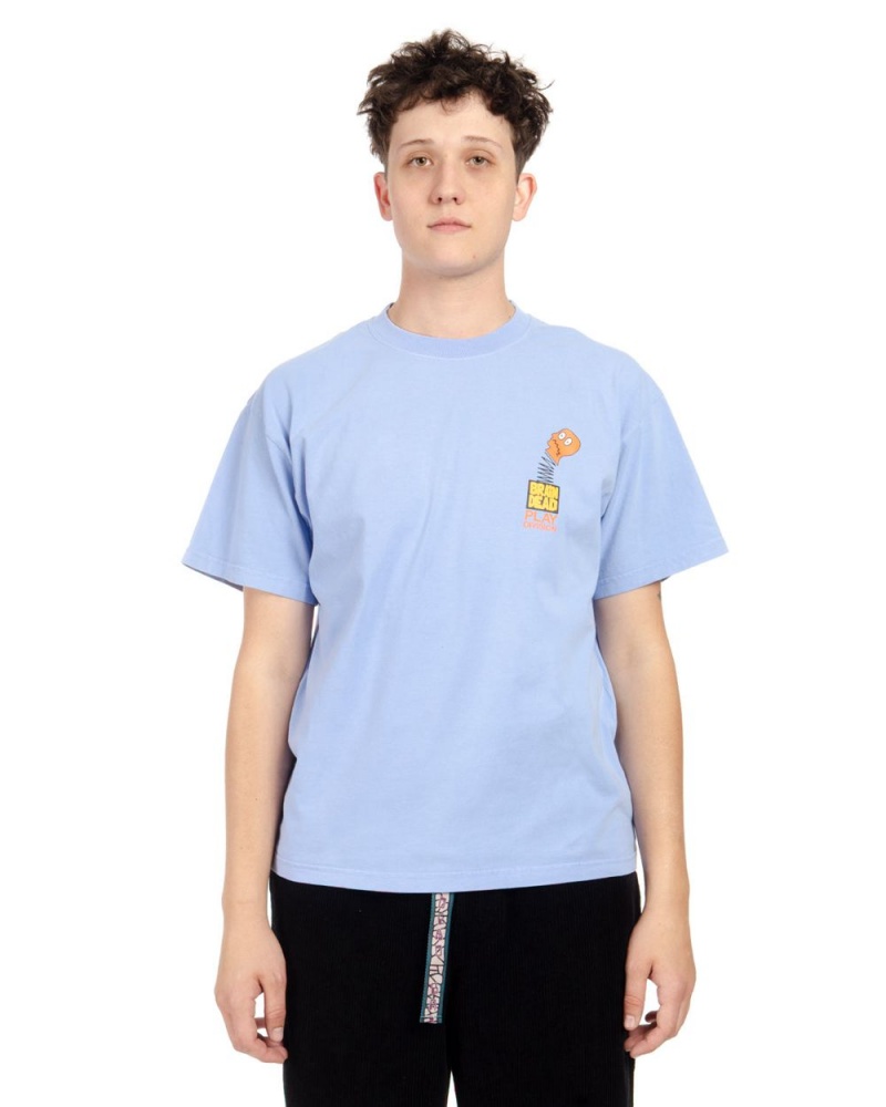 Blue Brain Dead Tongue Twister T-Shirt | USA CNGR36901