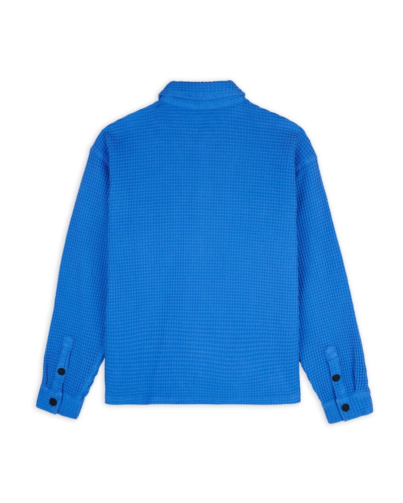 Blue Brain Dead Waffle Snap Front Shirt | USA TACU85123