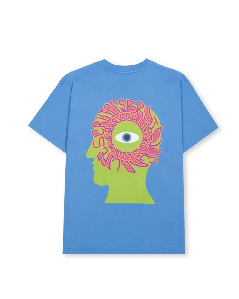 Blue Brain Dead Wide Eye T-Shirt | USA COKN05472