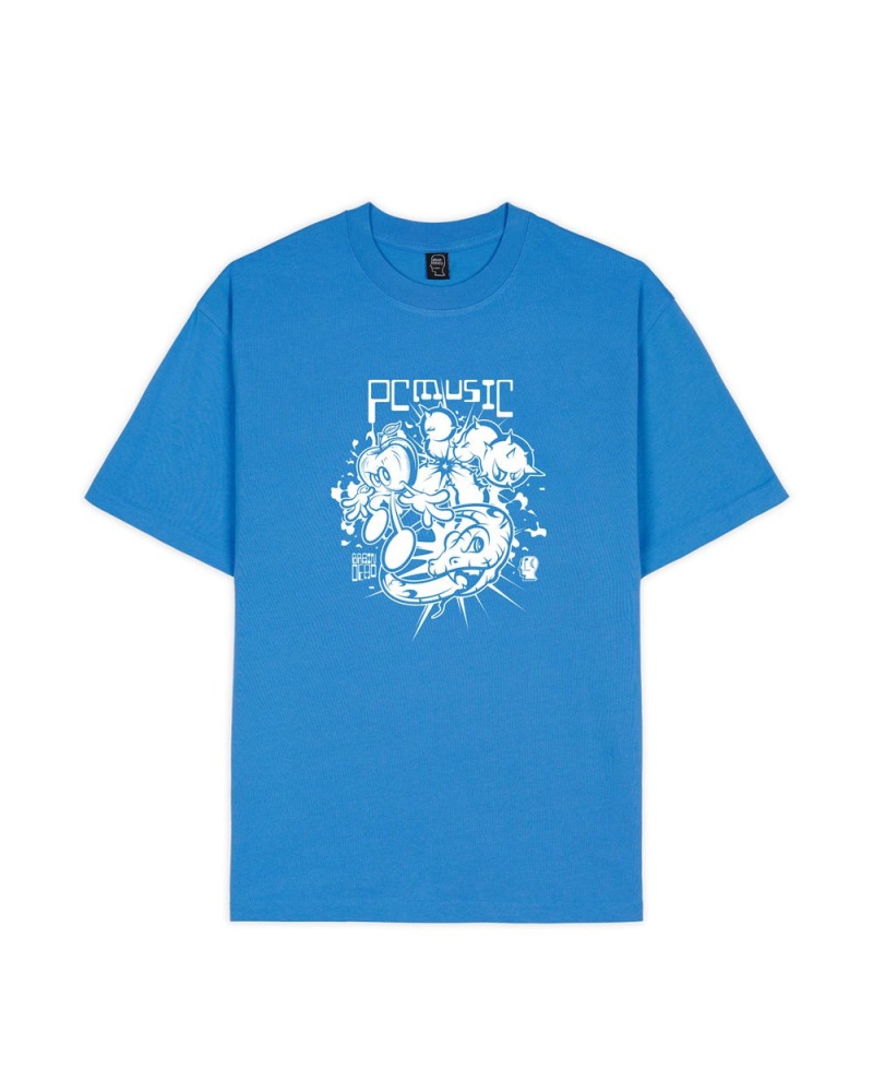 Blue Brain Dead X Pc Music T-Shirt | USA XQFH81039