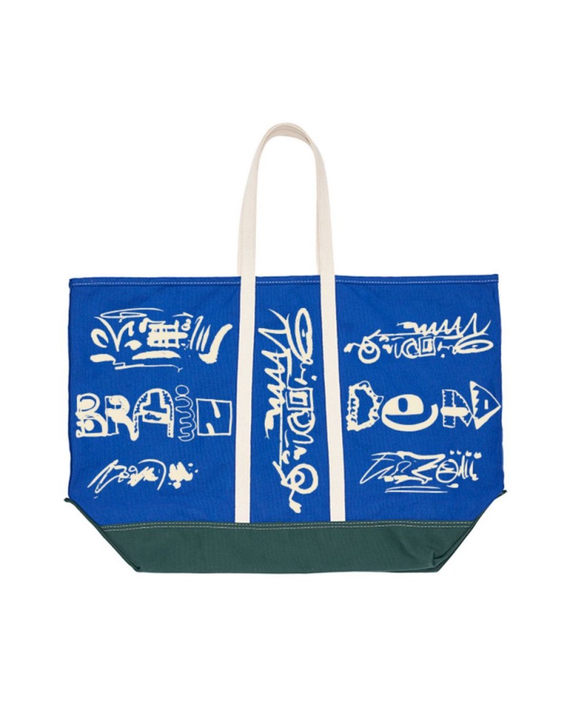 Blue Brain Dead X Steele Large Canvas Tote Bag | USA WHTC84612