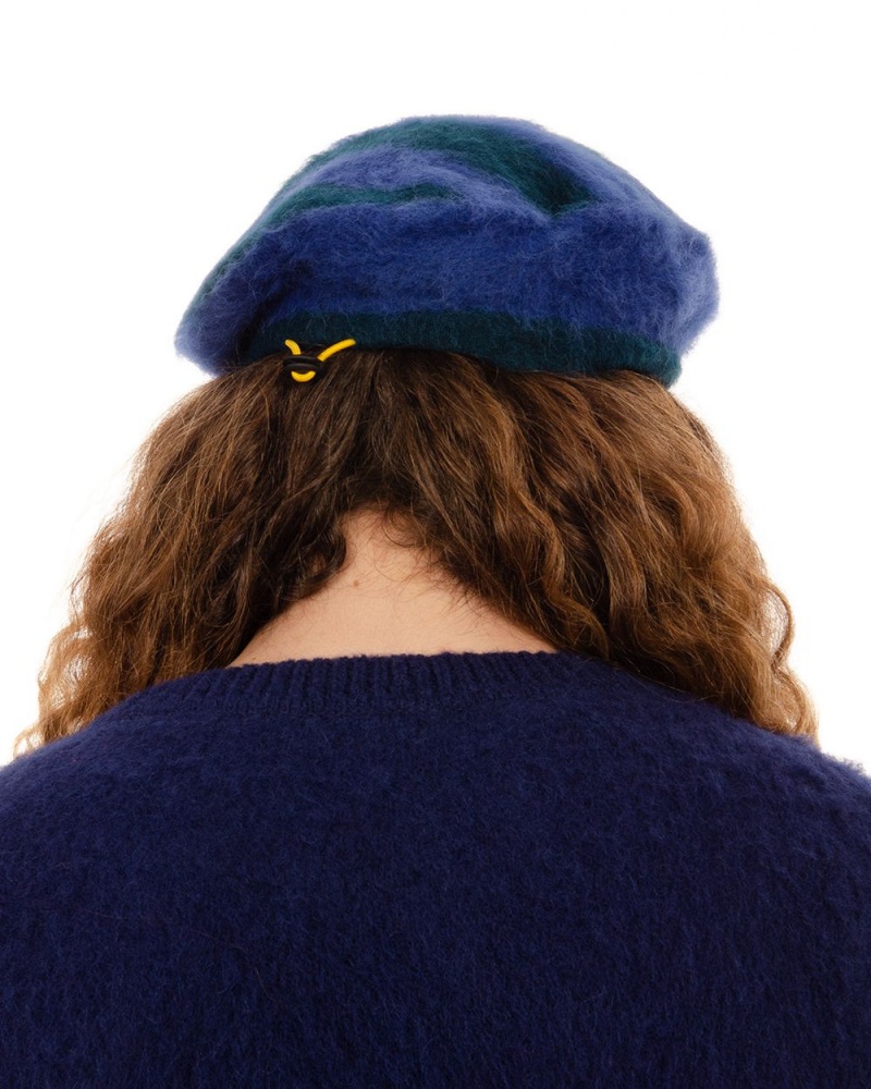 Blue Turquoise Brain Dead Scratch Beret Hat | USA KSZY27419