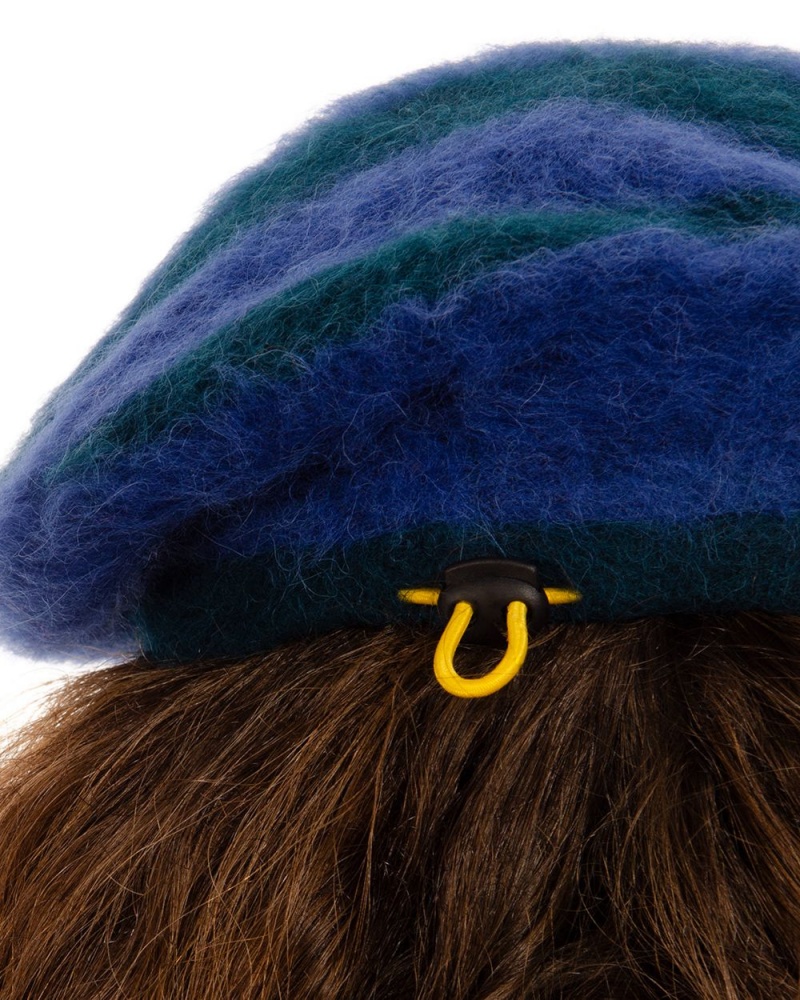 Blue Turquoise Brain Dead Scratch Beret Hat | USA KSZY27419