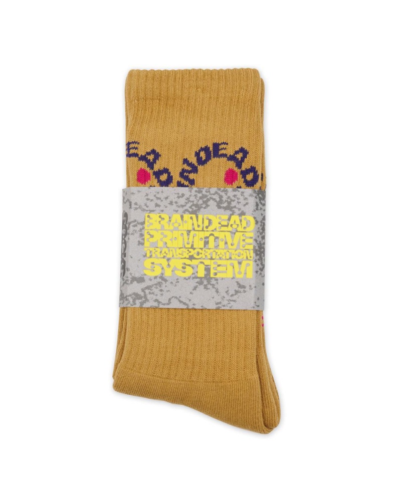 Brown Brain Dead Bd Waves Socks | USA YSIK91043