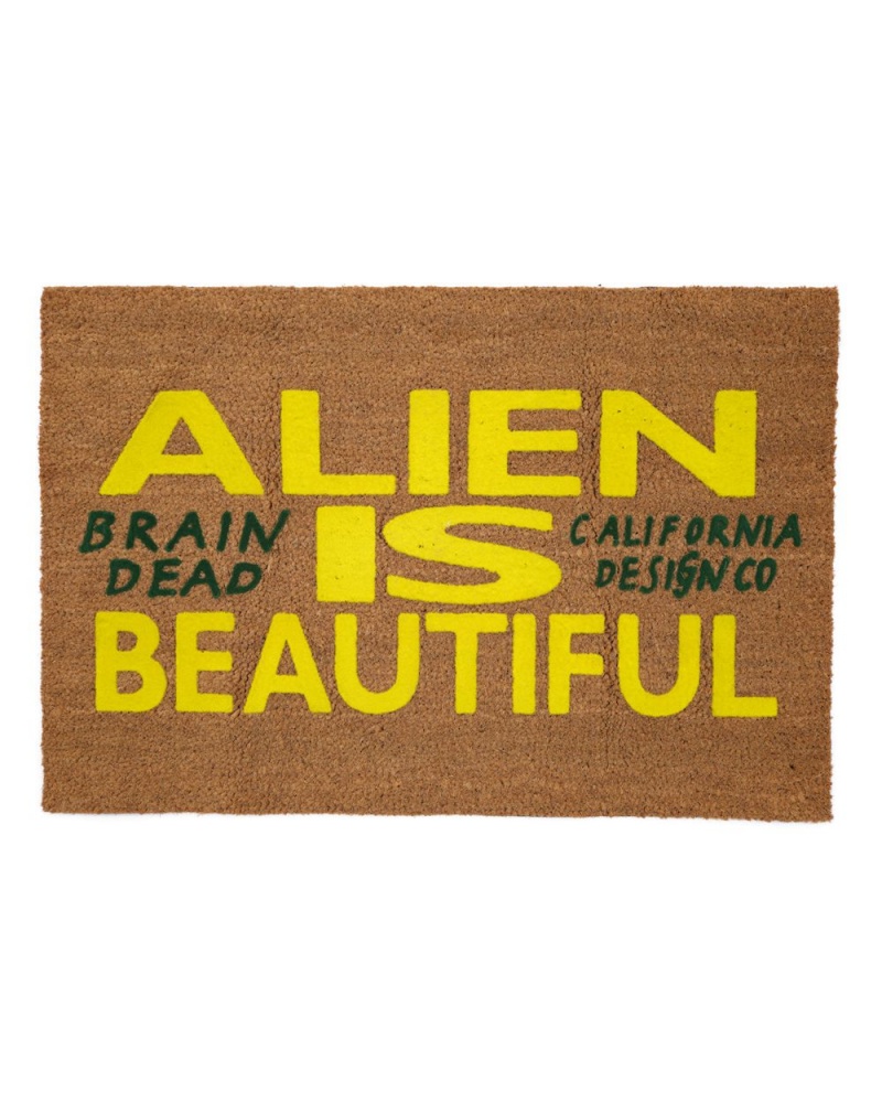 Brown Brain Dead Beautiful Alien Welcome Mat Rug | USA OAKH63482