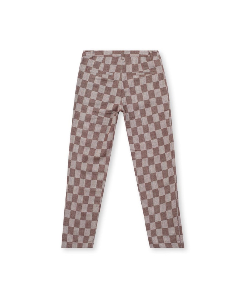 Brown Brain Dead Checkered Pleated Pant | USA NLDI68192