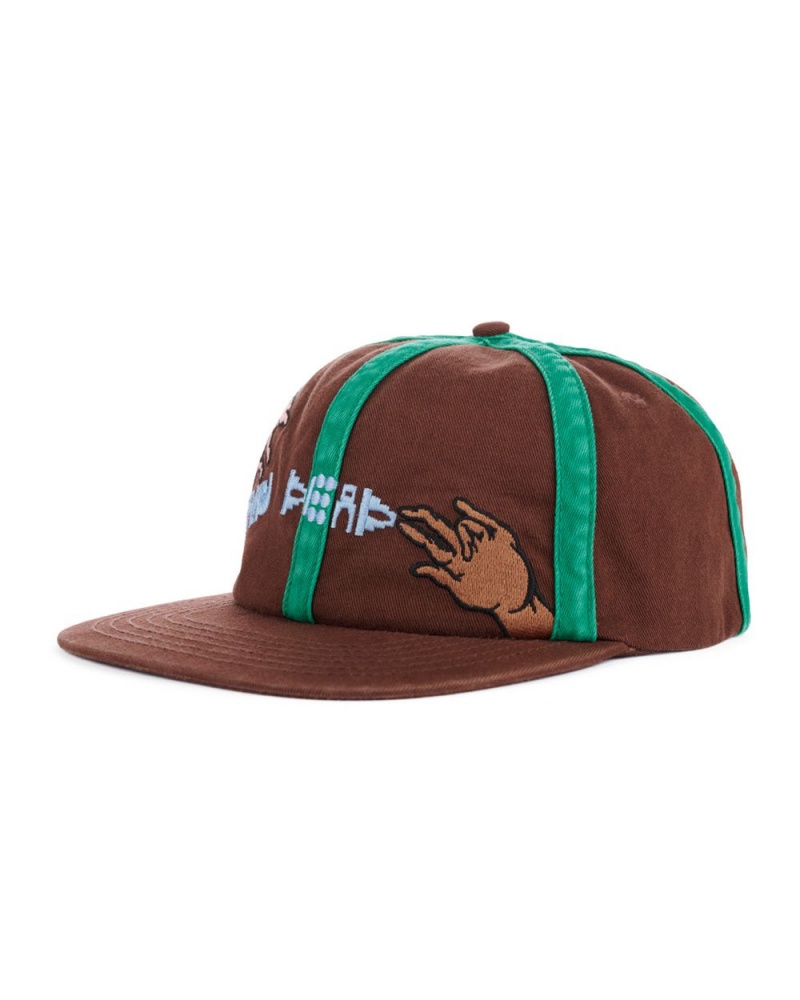 Brown Brain Dead Connection 6 Panel Twill Hat | USA CFZD49265