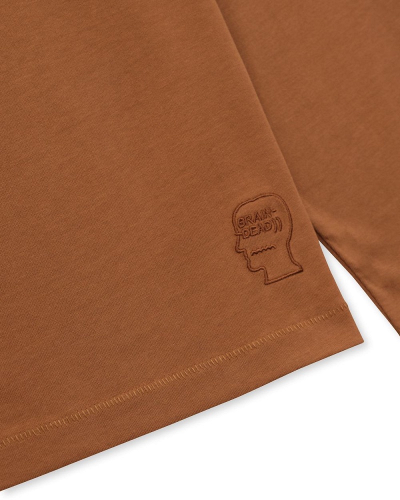 Brown Brain Dead Easy Long Sleeve T-Shirt | USA ZDEM97403