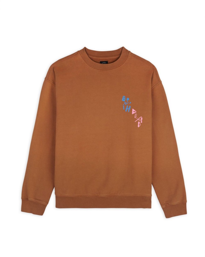 Brown Brain Dead Et Crewneck Sweatshirt | USA CMOD60841