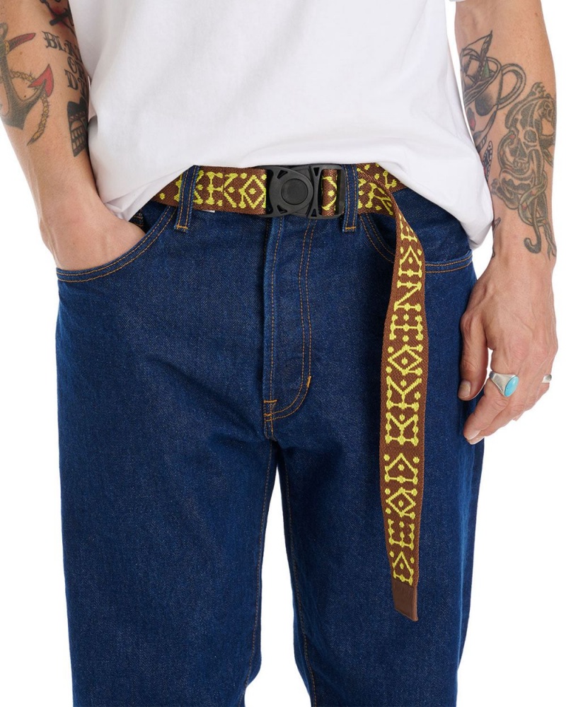 Brown Brain Dead Frogger Woven Belt | USA TVDH91276