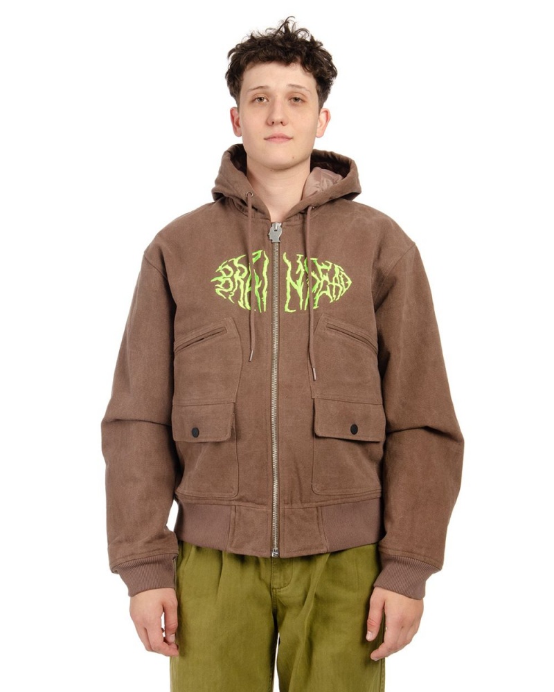 Brown Brain Dead Headbanger Hooded Field Jacket | USA FNDU06832